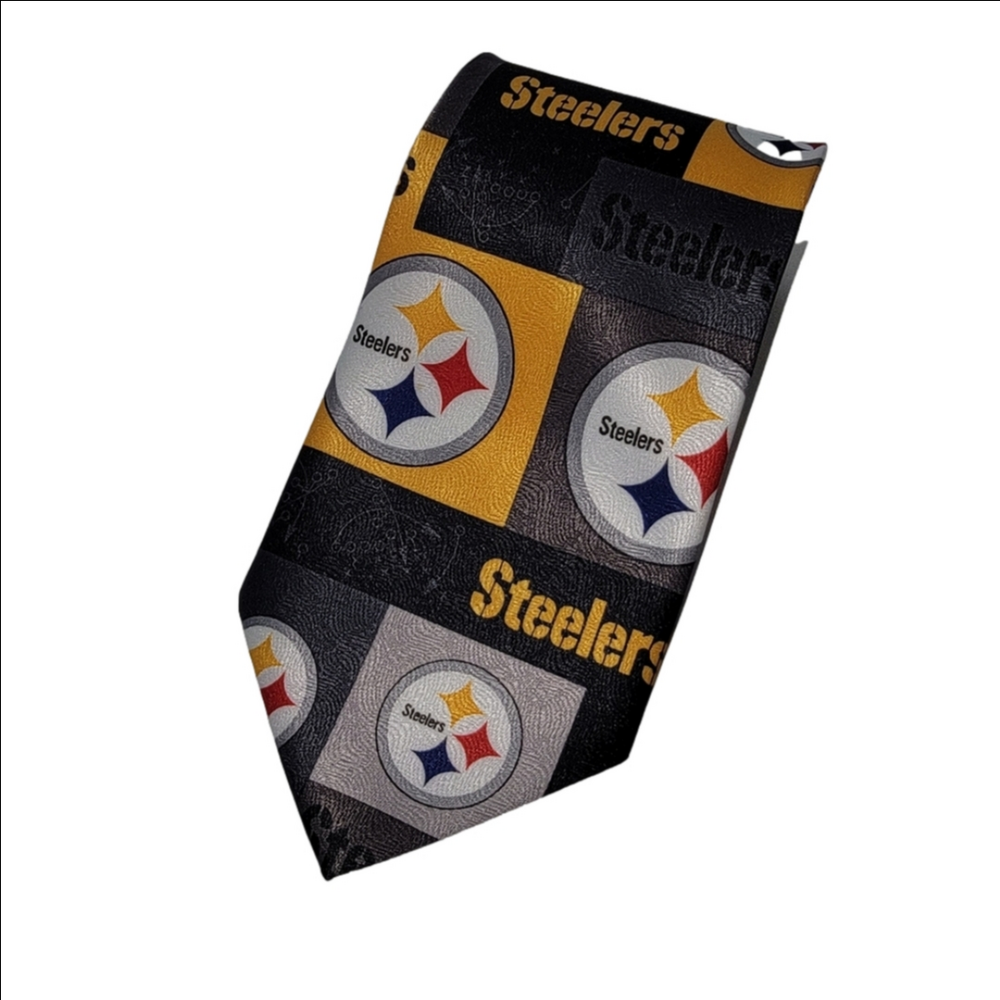 Vintage NFL PITTSBURGH STEELERS BLOCK AND PLAY Necktie 2002